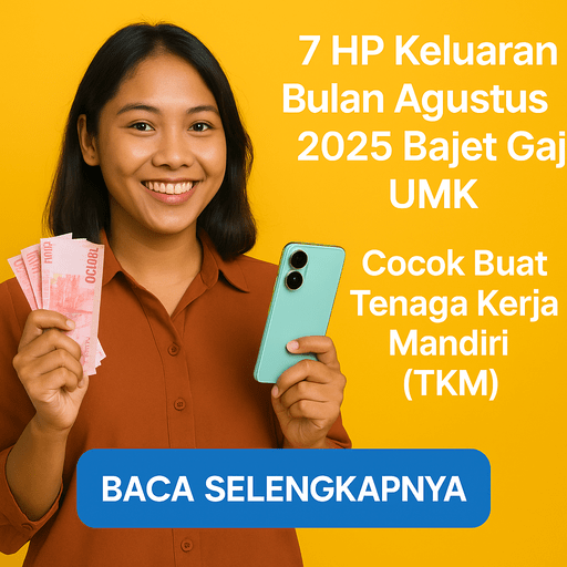 7 HP Keluaran Bulan Agustus 2025 Bajet Gaji UMK, Cocok Buat Tenaga Kerja Mandiri (TKM)